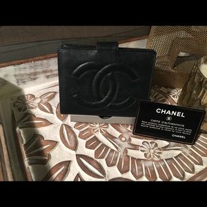 SOLD Authentic CHANEL Caviar leather Wallet